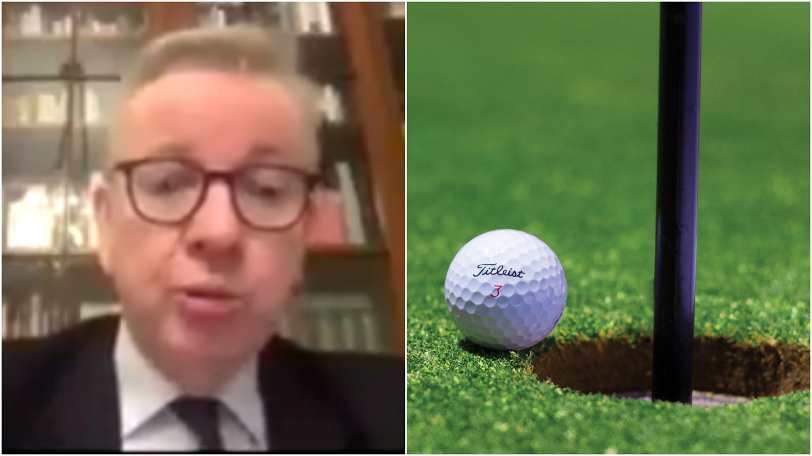 Michael Gove says golf can continue, then says